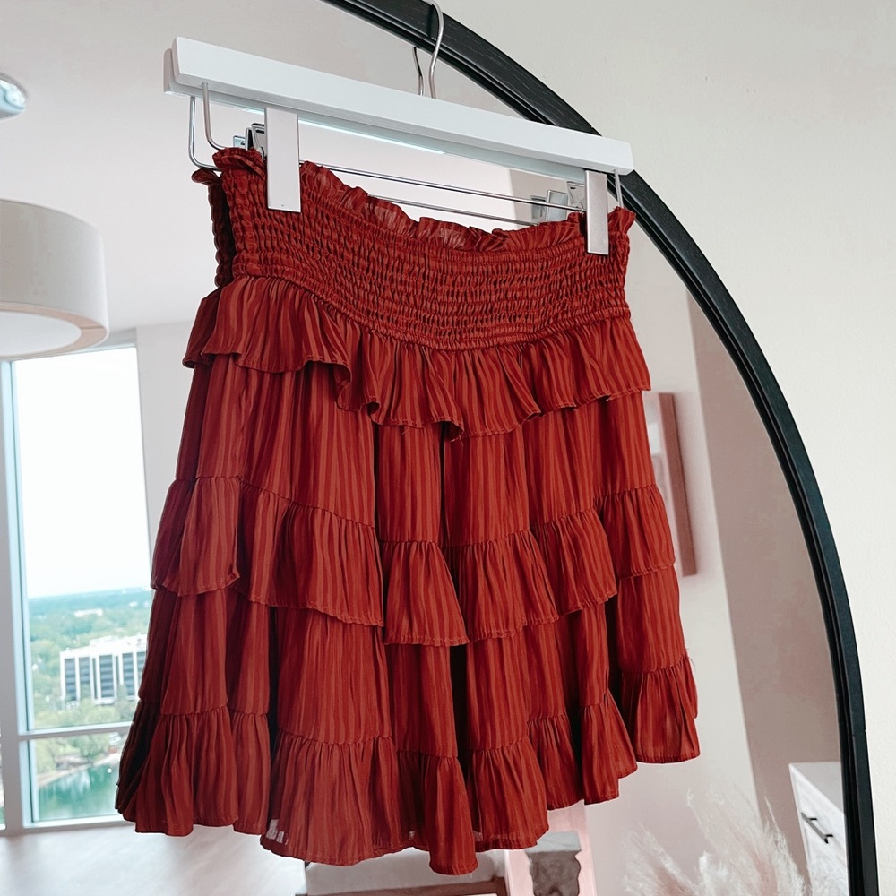 Flirty red ruffle skirt